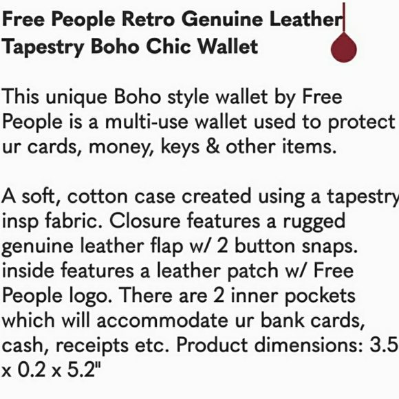 Free People Boho Embroidered Repurposed vtg banjara hippie Wallet card case - Picture 2 of 4